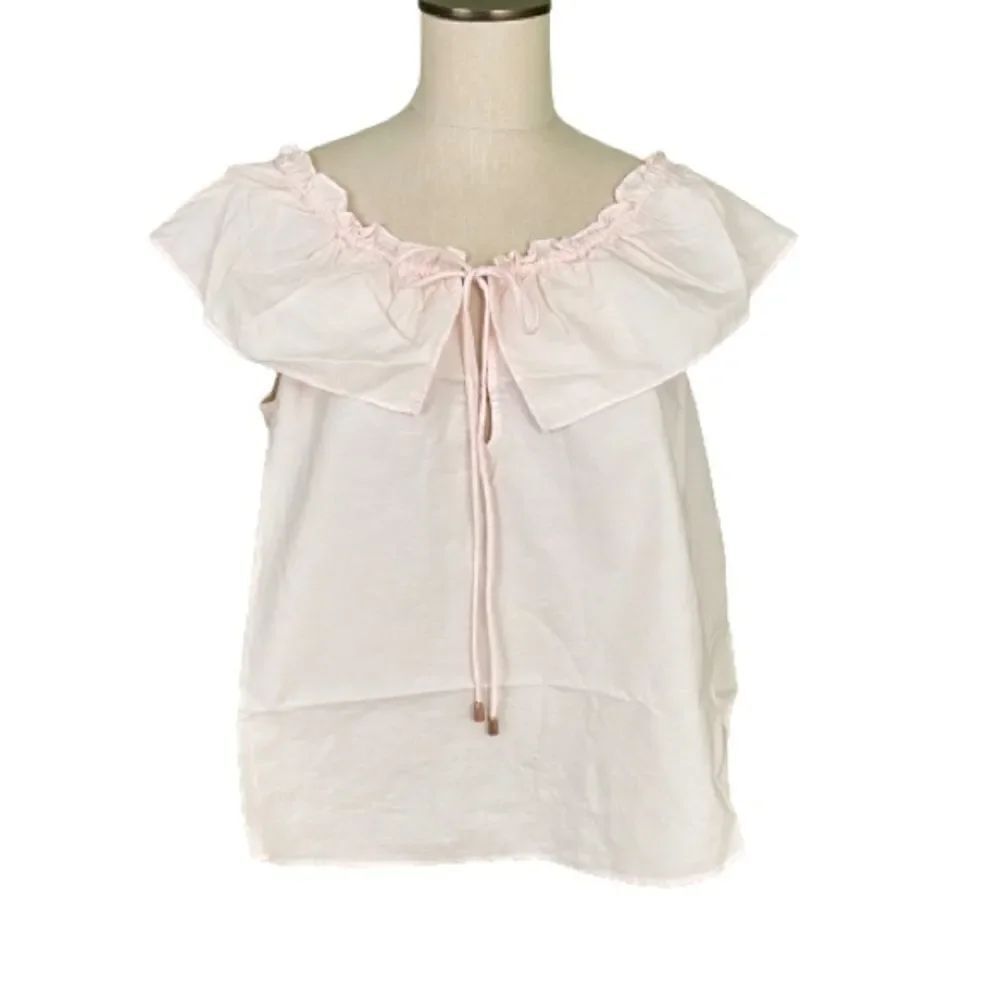 Free People Far Out Ruffle Top Baby Pink - Size XS